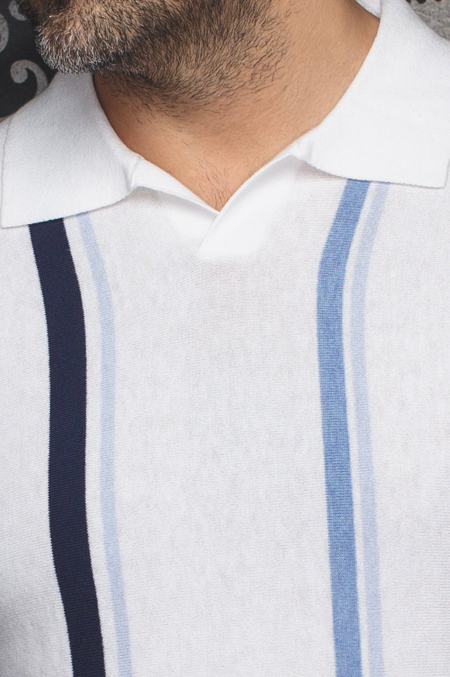 Au Noir Stretch Short-Sleeve Polo | Polo Tricot Avery White