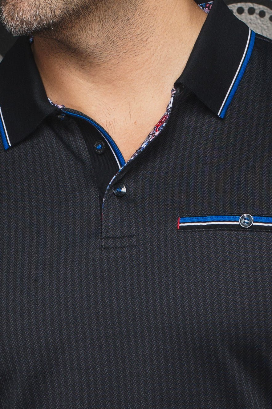 Au Noir Stretch Short-Sleeve Polo | Mayberry Black