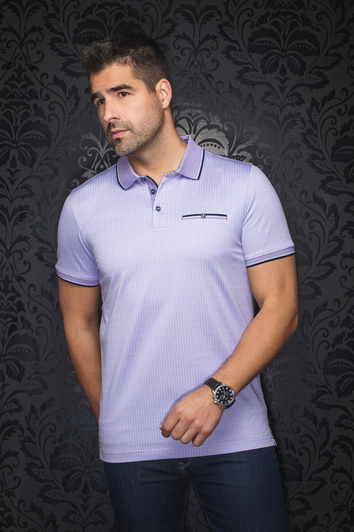 Au Noir Stretch Short-Sleeve Polo | Mayberry Lavender