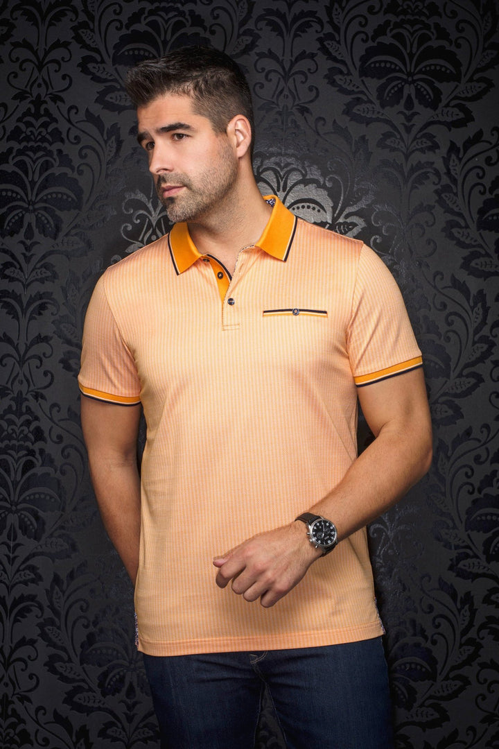 Au Noir Stretch Short-Sleeve Polo | Mayberry Orange