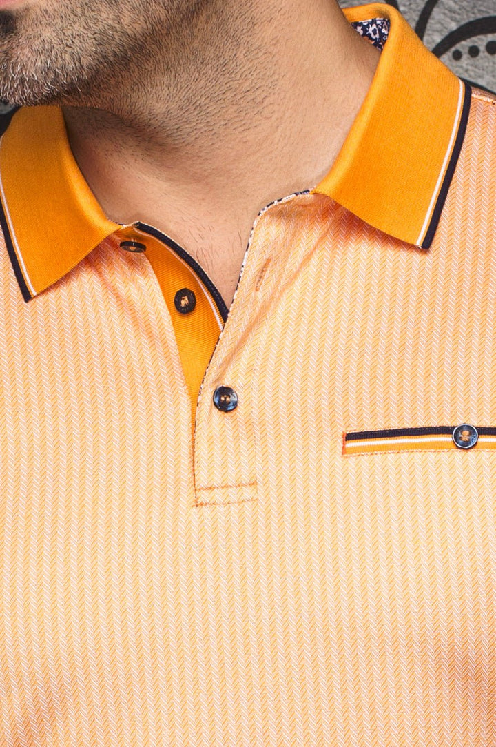 Au Noir Stretch Short-Sleeve Polo | Mayberry Orange