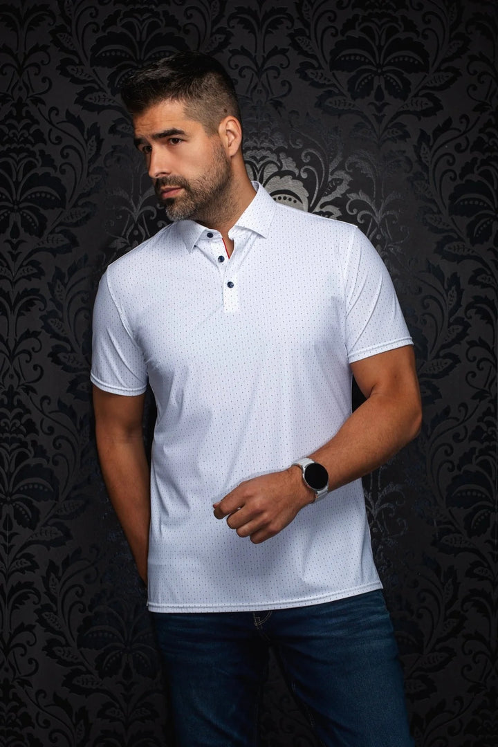 Au Noir Stretch Nylon Polo | Raphy NDL White