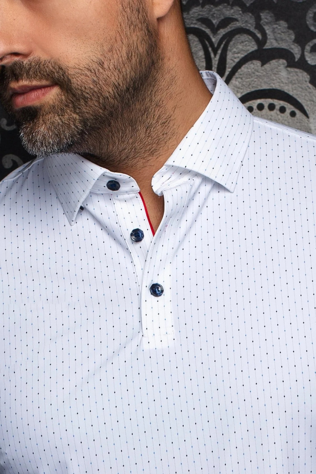 Au Noir Stretch Nylon Polo | Raphy NDL White