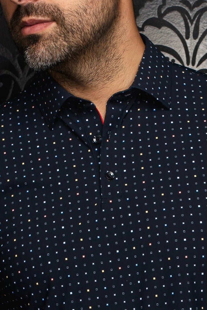 Au Noir Stretch Nylon Polo | Raphy SQRX Black