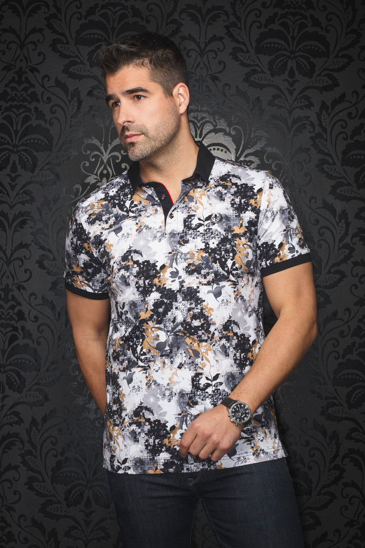 Au Noir Stretch Short-Sleeve Polo | Royce Black Gold