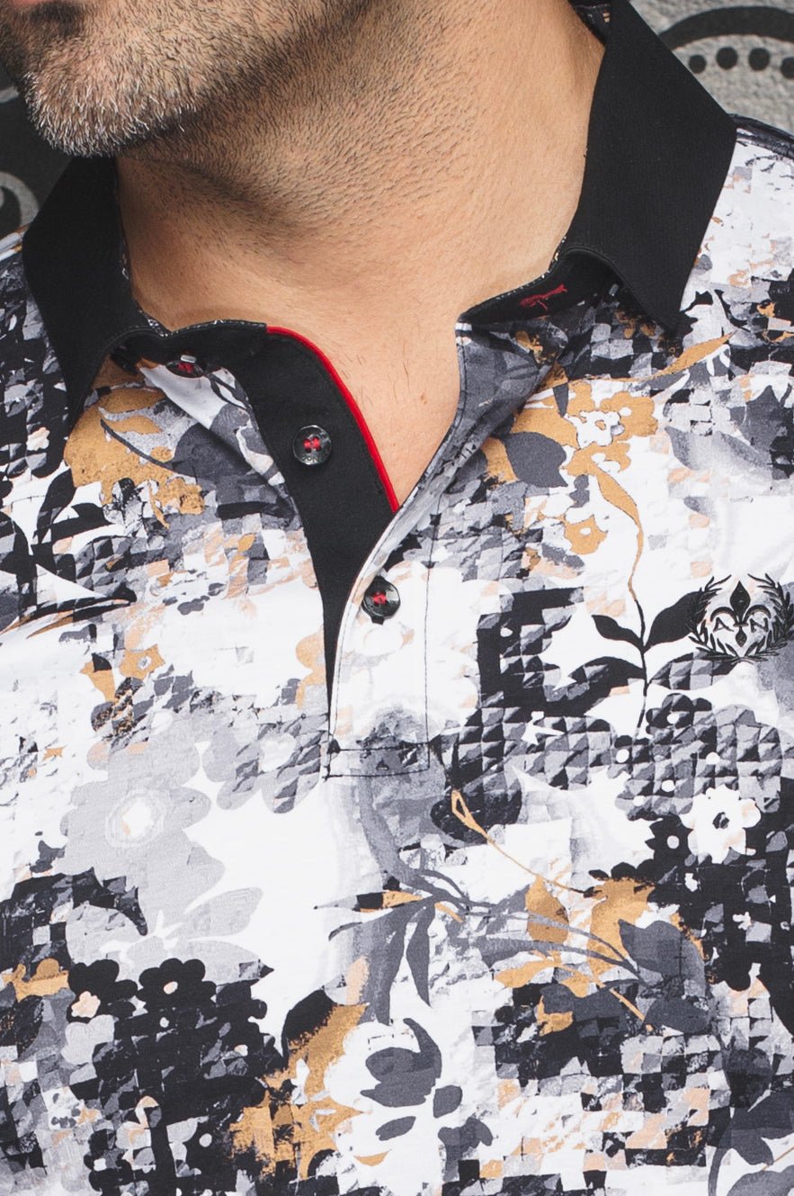 Au Noir Stretch Short-Sleeve Polo | Royce Black Gold