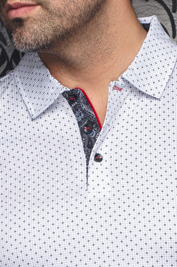 Au Noir Stretch Short-Sleeve Polo | Willys White Black
