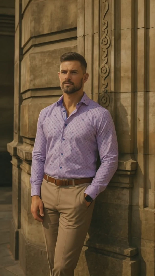 Maceoo Stretch Shirt | Eins Ascension0057 Purple