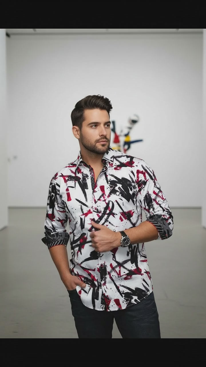 Au Noir Stretch Shirt | Zander White Red