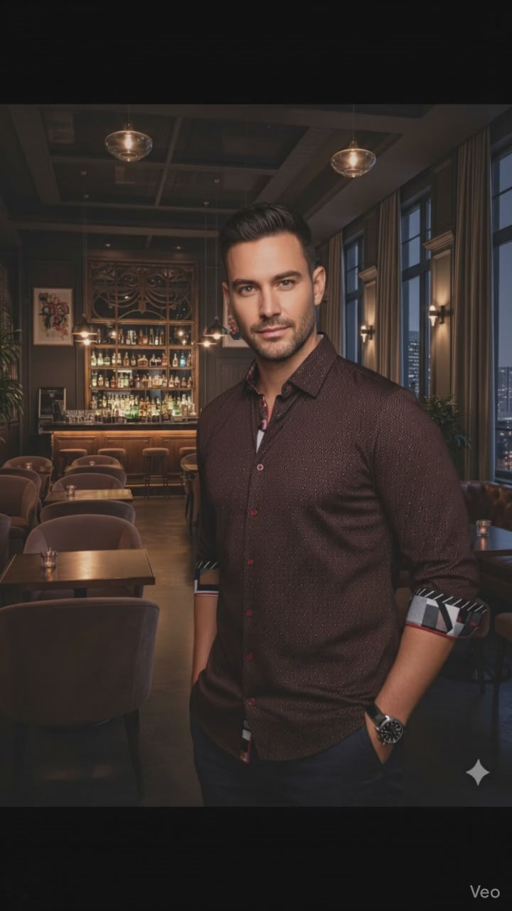 Au Noir Stretch Shirt | Hound Black Chestnust