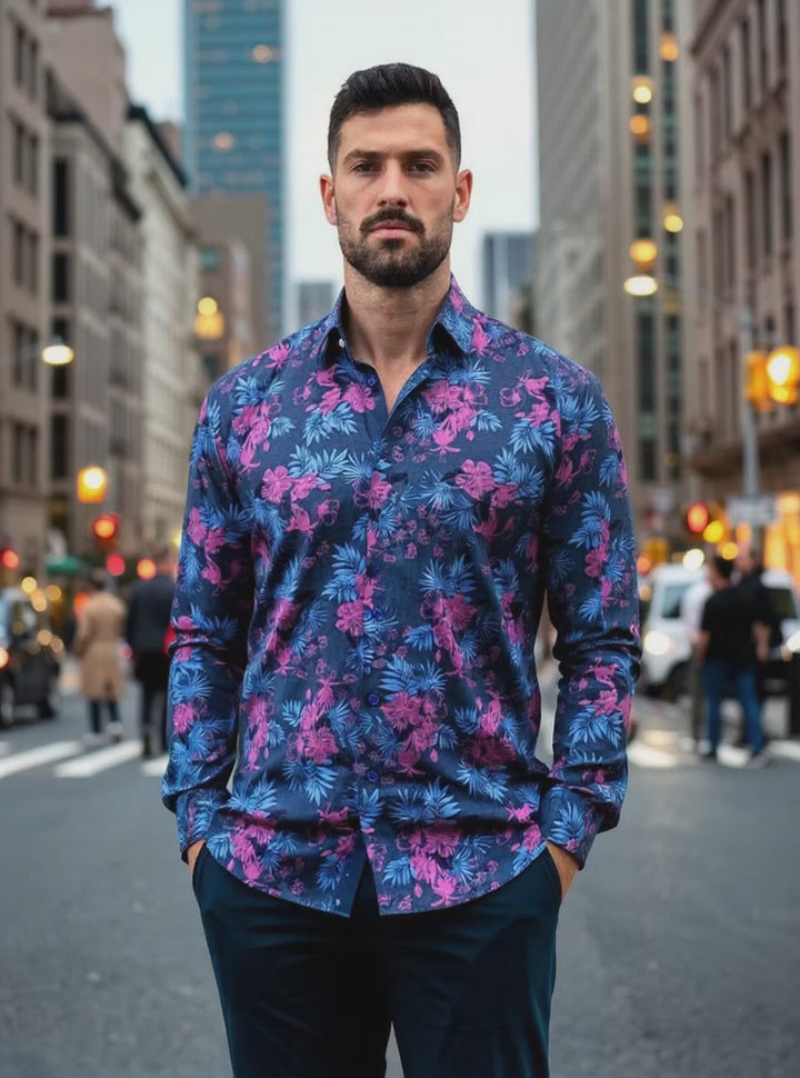 Maceoo Stretch Shirt | Engineered Ascension0093 Blue