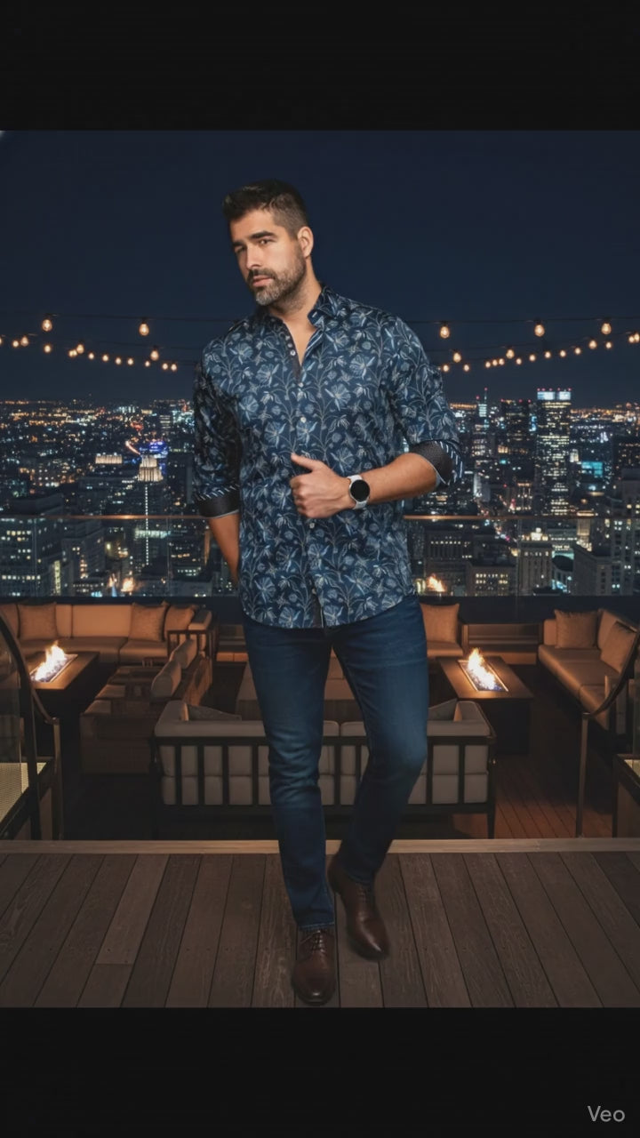 Au Noir Stretch Shirt | Harrington Navy