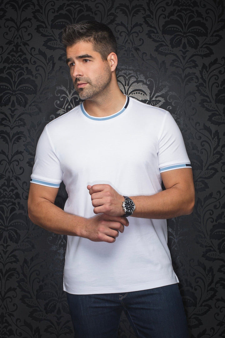Au Noir Stretch Short-Sleeve Shirt | T-shirt Harden White Blue