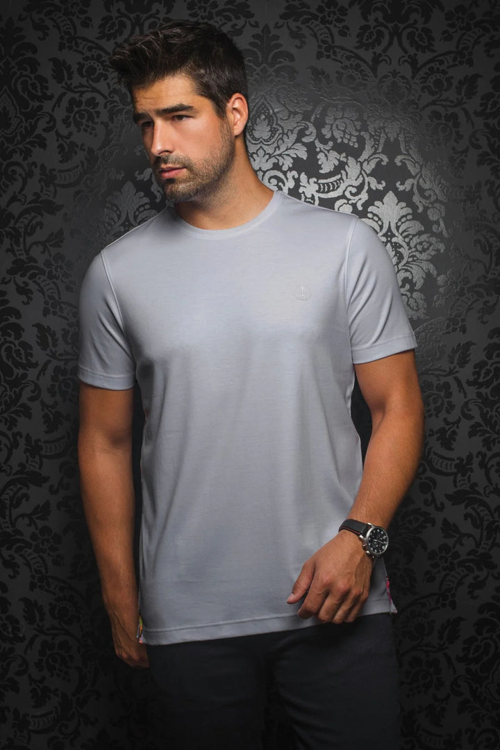 Au Noir Stretch Short-Sleeve Shirt | T-shirt Crew Neck - Michael Light Grey