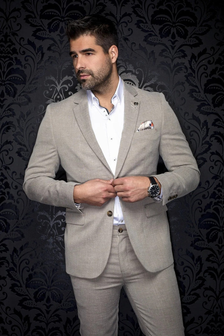 Au Noir Stretch Blazer | Veston Cassel Beige