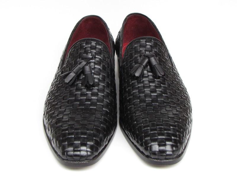 Paul Parkman Men's Tassel Loafer Black Woven Leather (ID#085-BLK) Paul Parkman Men's Tassel Loafer Black Woven Leather (ID#085-BLK)
