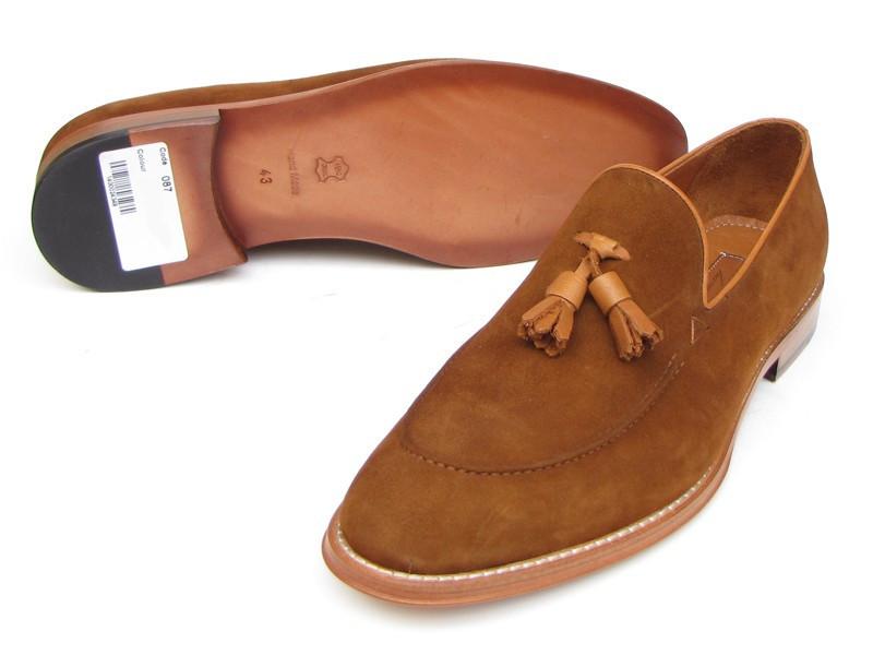 tobacco suede shoes Paul Parkman Men's Tassel Loafer Tobacco Suede Shoes (ID#087-TAB)