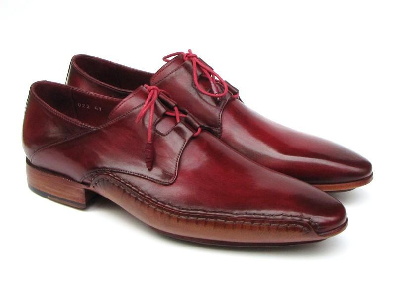 Paul Parkman Men's Ghillie Lacing Side Handsewn Dress Shoes - Burgundy Leather Upper and Leather Sole (ID#022-BUR) - '----- Paul Parkman Men's Ghillie Lacing Side Handsewn Dress Shoes - Burgundy Leather Upper and Leather Sole (ID#022-BUR) - '-----