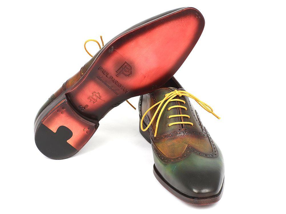 PAUL GREEN MENS WINGTIP OXFORD SHOES Paul Parkman Mens Shoes Derby Green Dual Tone Wingtip  main image 4