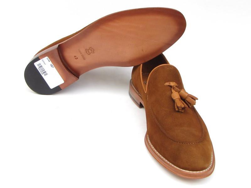 tobacco suede loafers Paul Parkman Men's Tassel Loafer Tobacco Suede Shoes (ID#087-TAB)