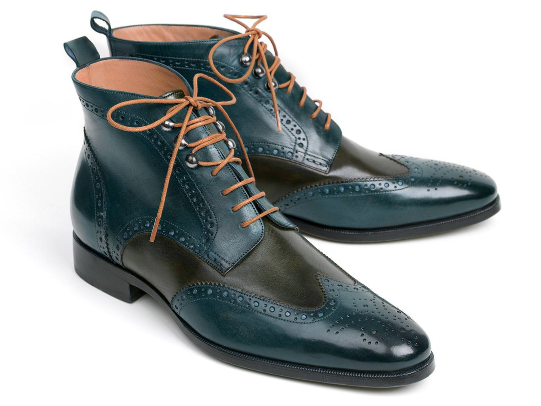 Paul Parkman Wingtip Ankle Boots Dual Tone Green & Blue (ID#PT777GRN) EU 42 - US 9 Paul Parkman Wingtip Ankle Boots Dual Tone Green & Blue (ID#PT777GRN) EU 42 - US 9
