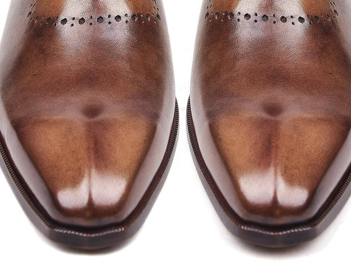 Paul Parkman Men's Antique Brown Oxfords (ID#AG444BRW)