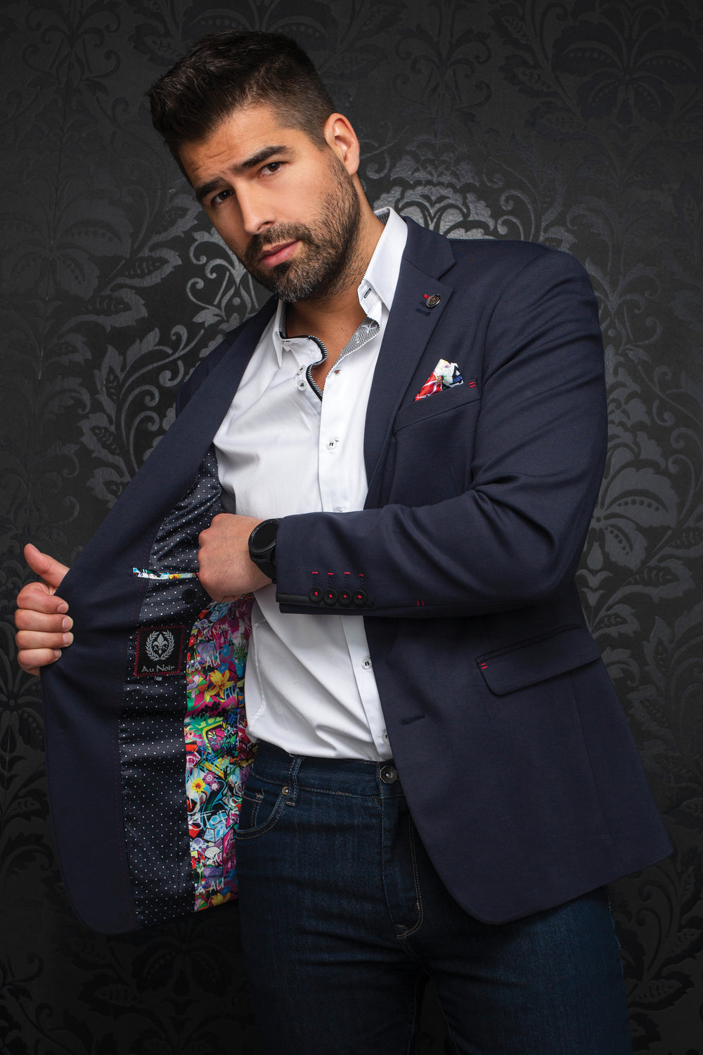 Au Noir Stretch Blazer | Bartolo Midnight - Men Fashion