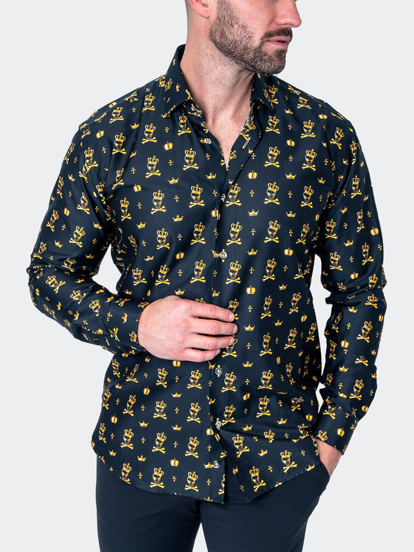 Maceoo Shirt | Fibonacci KingSkull Black