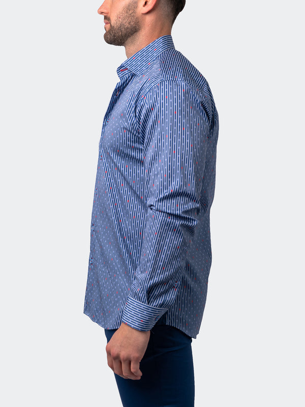 Maceoo Stretch Shirt | Fibonacci Flaotingskull Blue