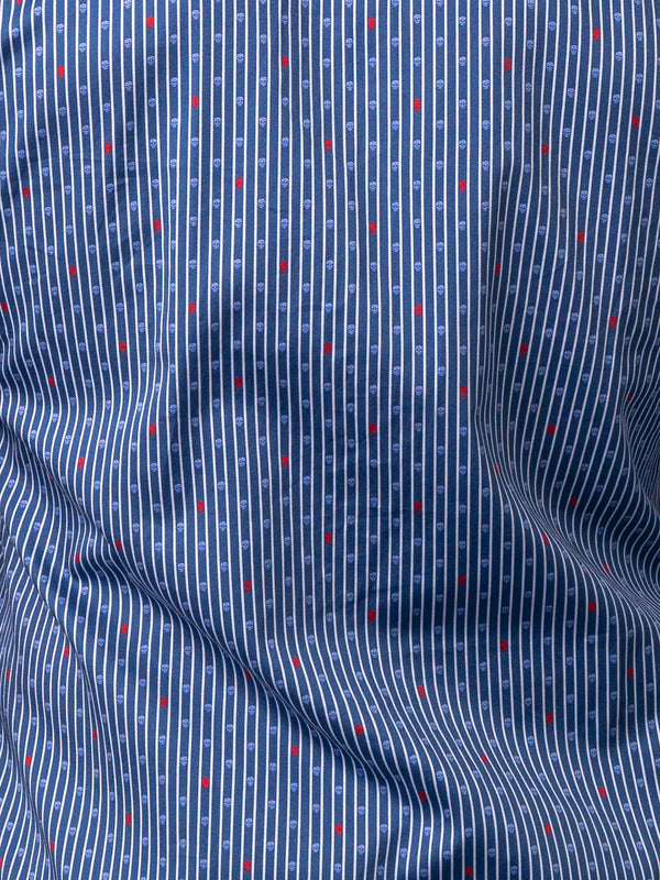 Maceoo Stretch Shirt | Fibonacci Flaotingskull Blue