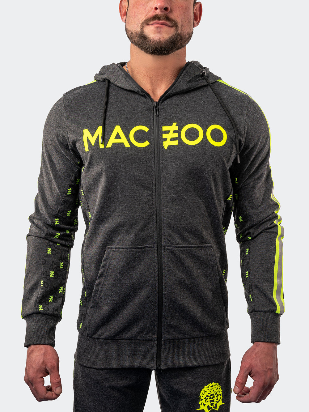 Maceoo Athleisure | Hoodie Monogram Grey - Men Fashion
