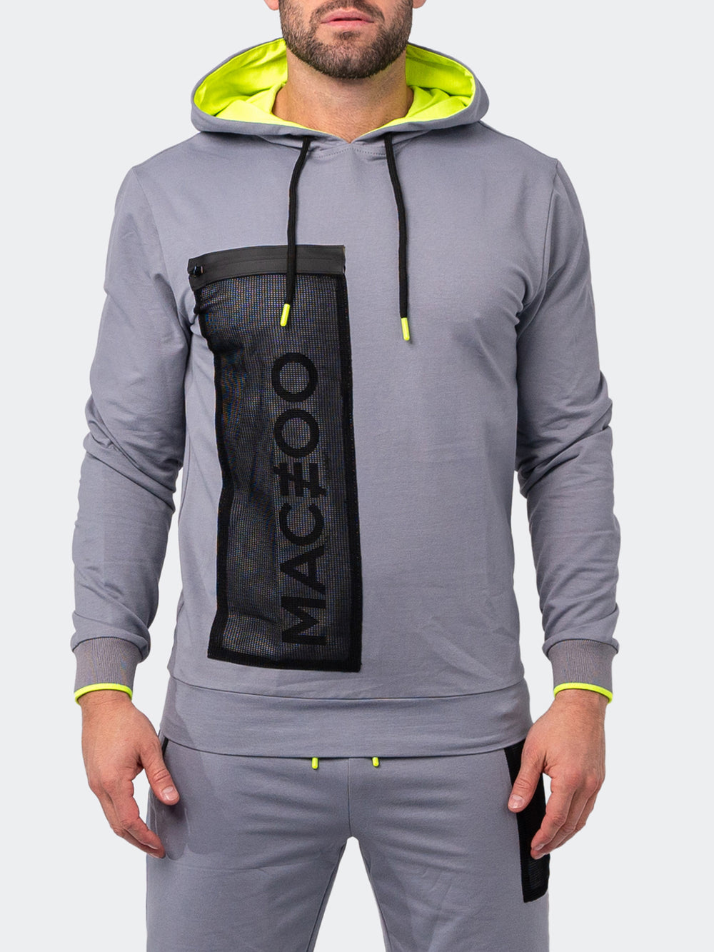 Maceoo Athleisure | Hoodie Net Grey - Men Fashion