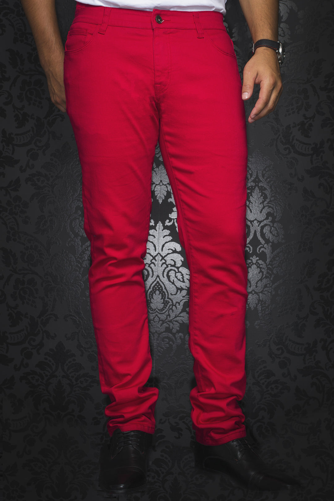 Slim Fit Stretch Denim Jean - Red [Size 28]