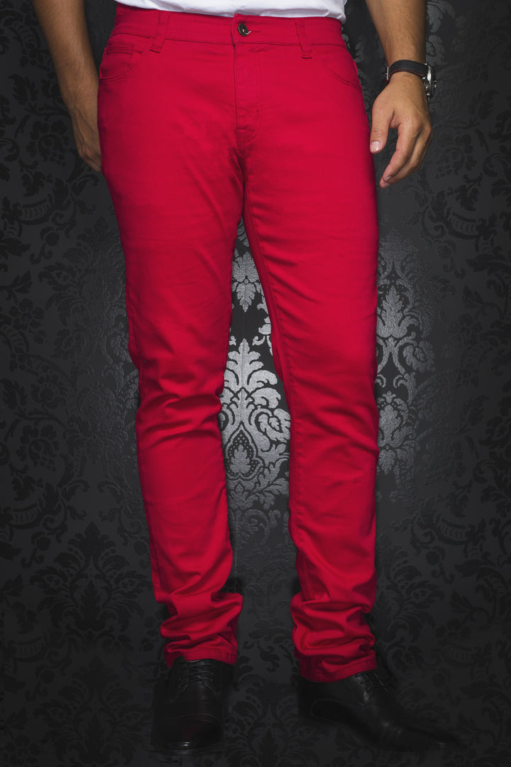Slim Fit Stretch Denim Jean - Red [Size 28]