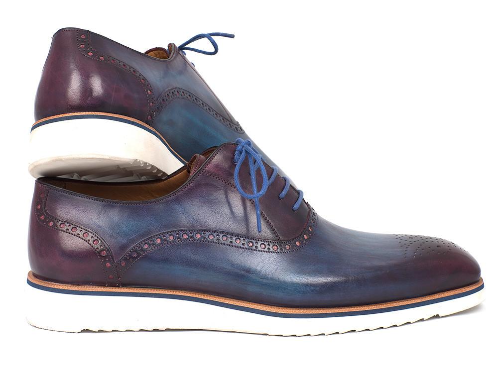 Paul Parkman Smart Casual Oxford Shoes For Men Blue Purple (ID
