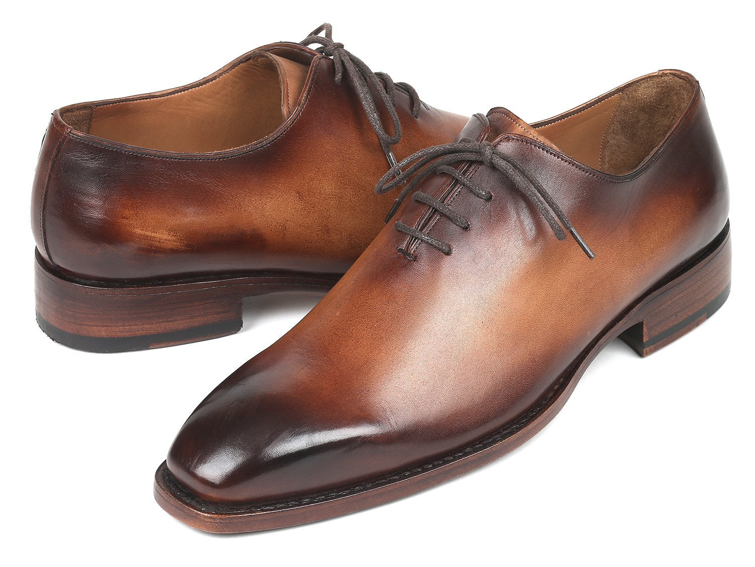 Paul Parkman Men's Wholecut Oxfords Brown Leather (ID#3222-BRW