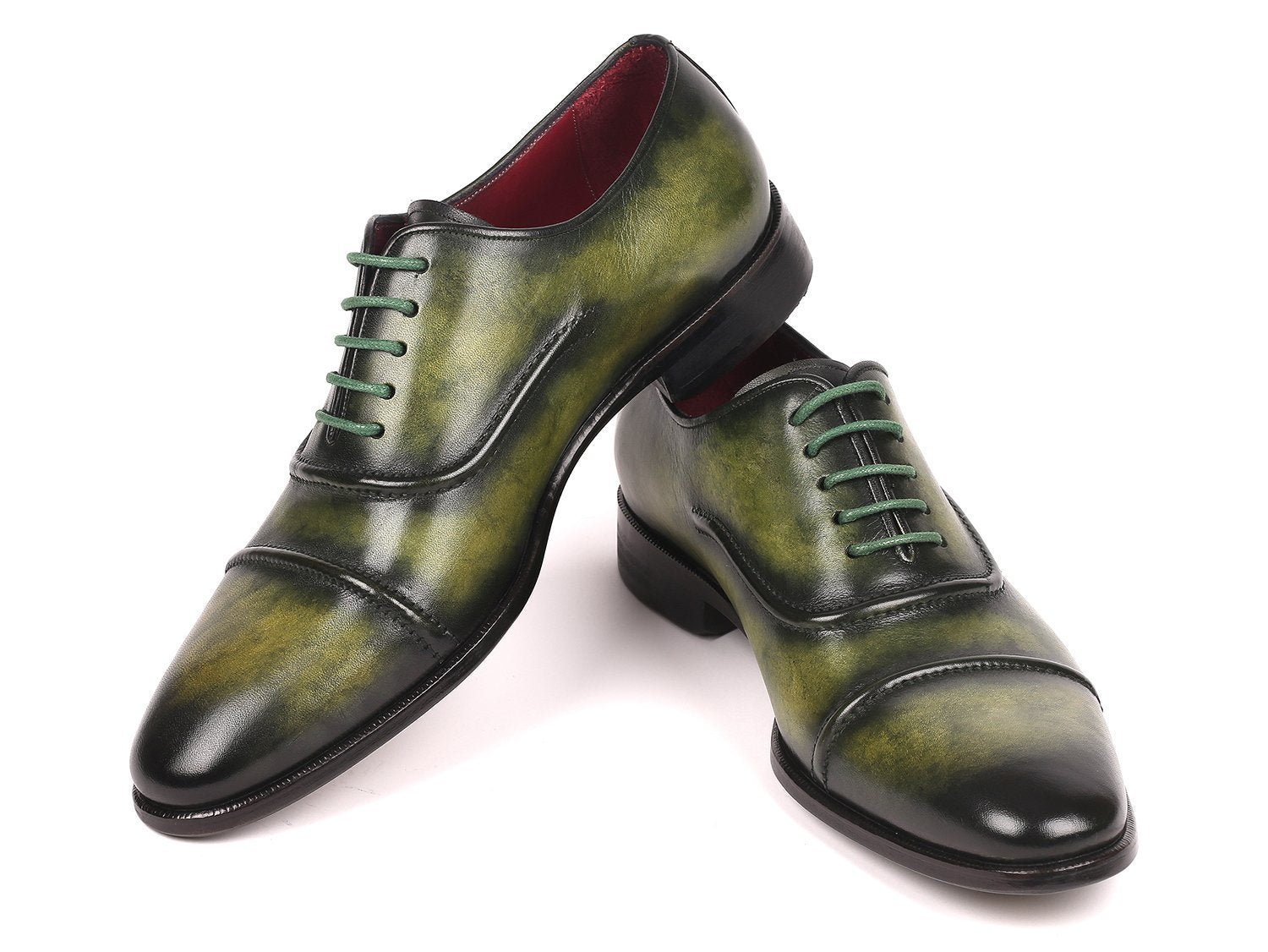 Paul Parkman Men's Cap-Toe Oxfords Green (ID#077-GRN) – Men Fashion