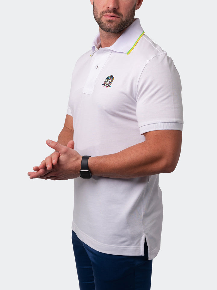 Maceoo Short Sleeves Polo | Polo Mozart Two Tip White
