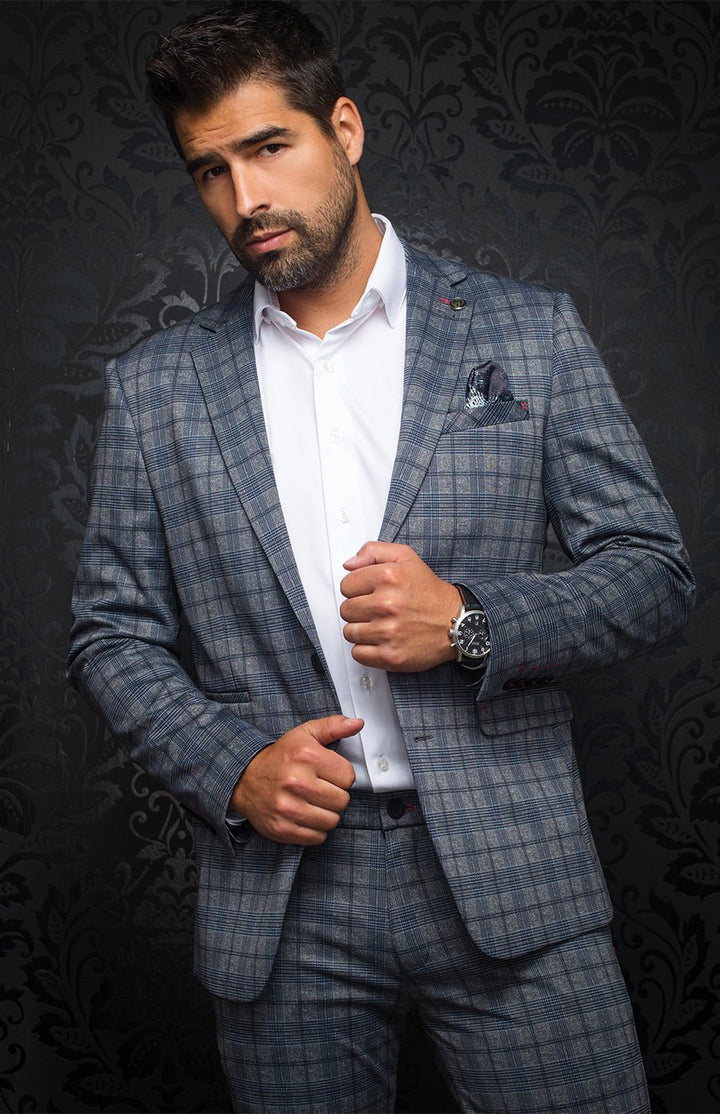 Au Noir Stretch Blazer | Walken Med Grey